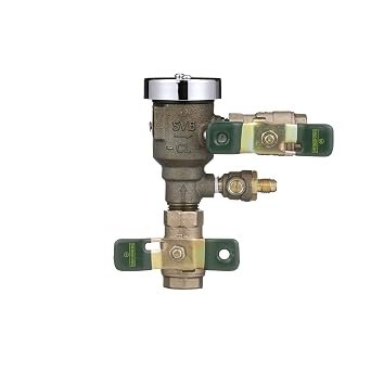 Watts LF008PCQT 1/2 Lead-Free Bronze Spill-Resistant Vacuum Breaker | Anti-Siphon Backflow Preventer Quarter-Turn Shutoff NPT Female X NPT Female Outlet 8 to 150 Psi Polymer Coated