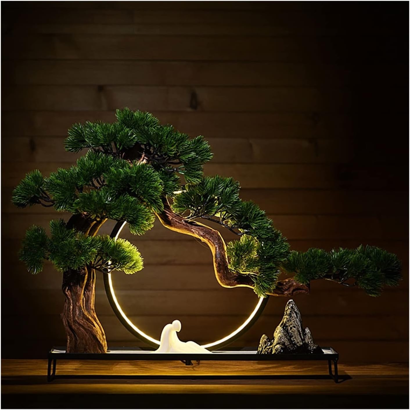 Artificial Trees Pot Plants Simulation Welcome Pine Green Plant Bonsai Iron Art Japanese Living Room Entrance Fake Mountain Bonsai Home Decoration Indoor Ornaments Artificial Plants Bonsai ( Color : C
