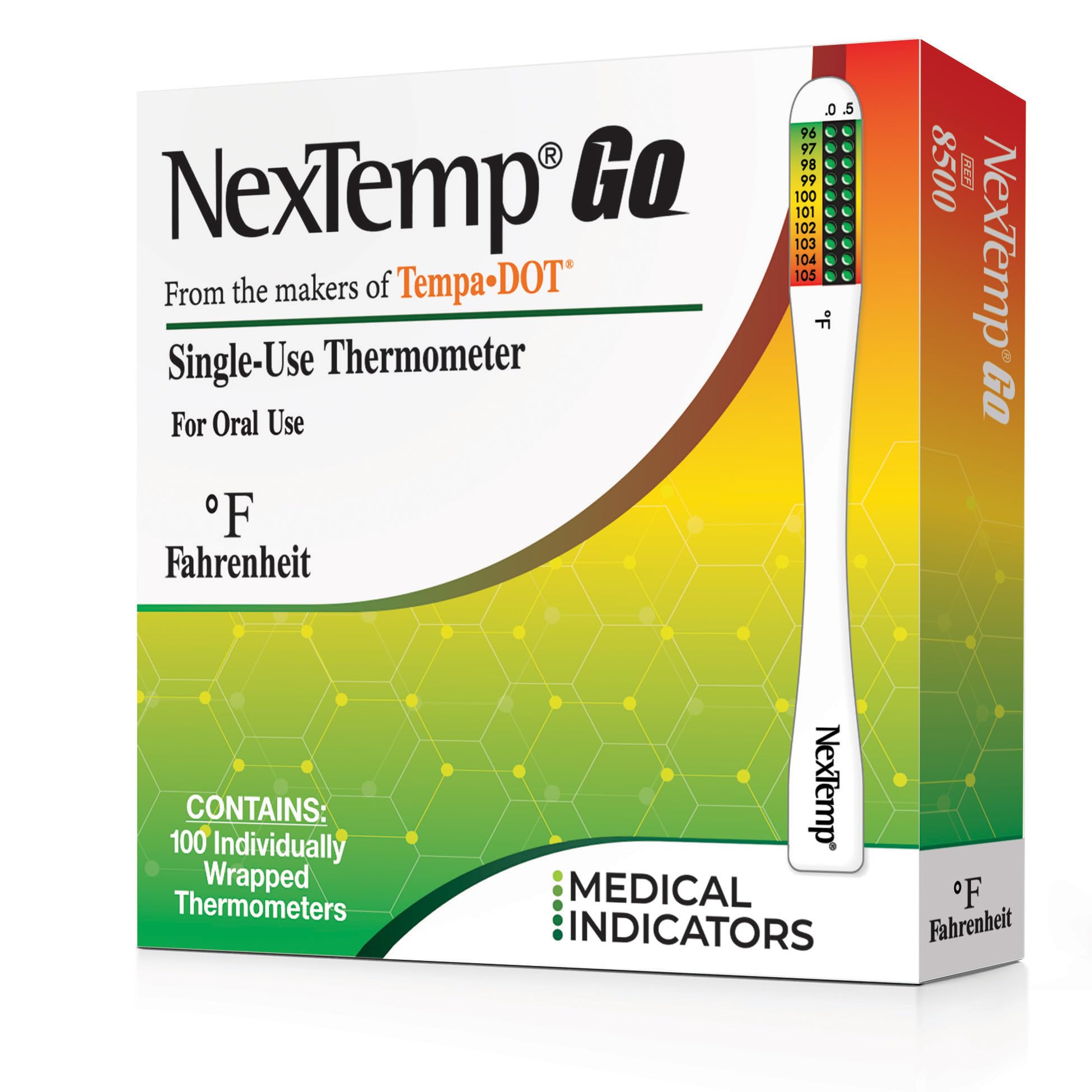 Go - Ready When You are - Single-Use Disposable Thermometers - Results in Seconds, for Work, Home, & Travel, Fahrenheit, 100-Pack
