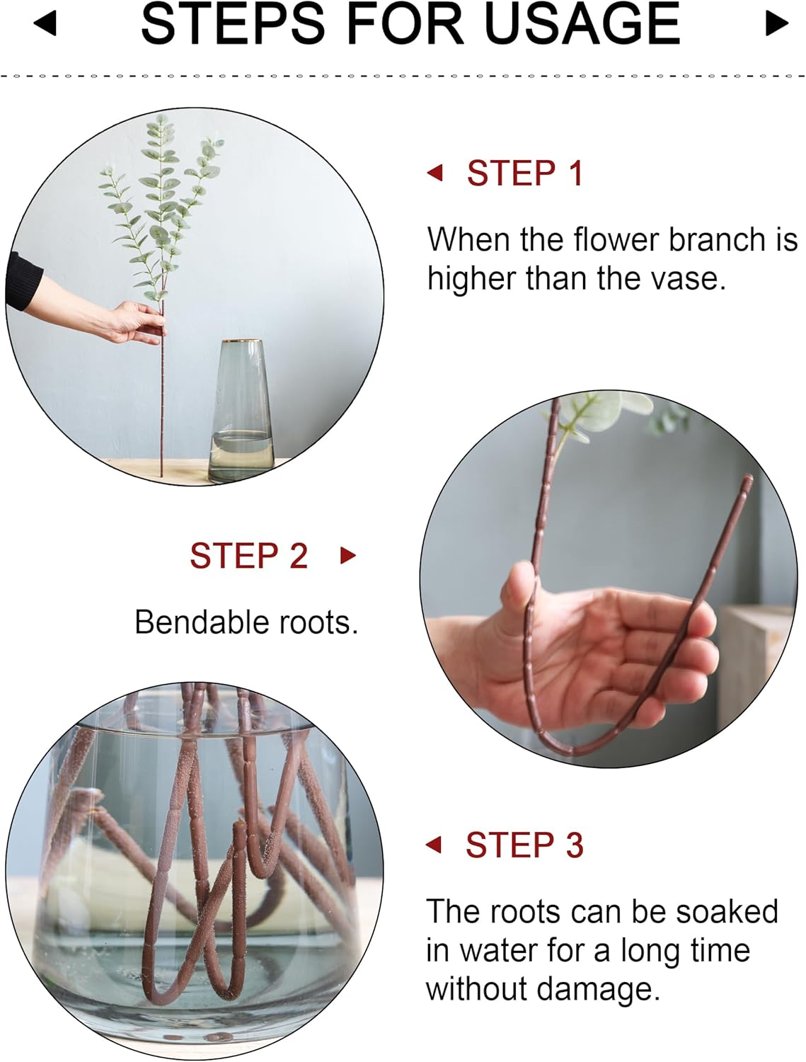 Forlaoers Green Fake Eucalyptus Faux Greenery Stems Silk Plants 32" Tall Leaves Olive Branches for Vases Home Decor Floral Arrangements Indoor Wedding Flowers (B:3pcs 31" Tall Grey Green Eucalyptus) - Image 9