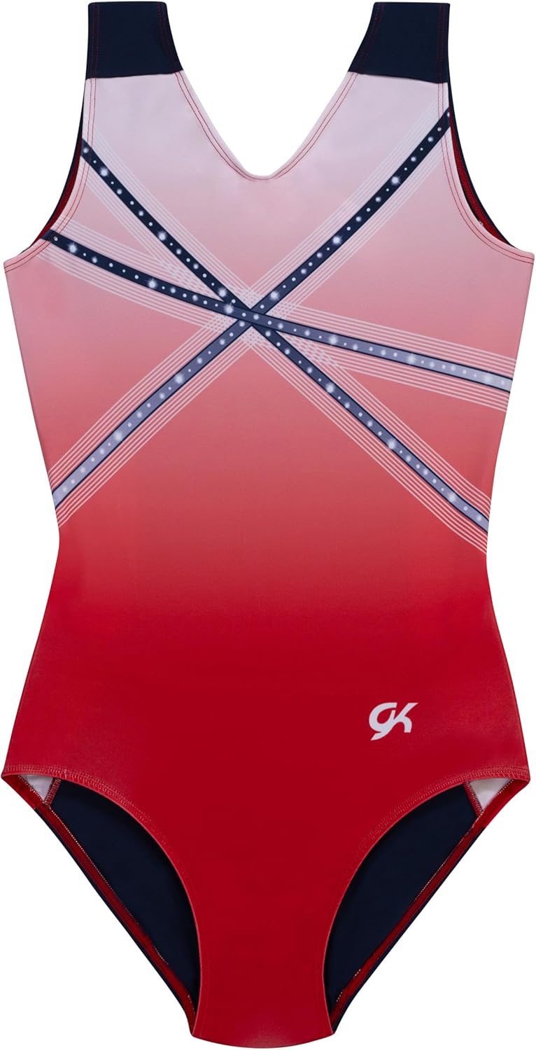 GK Glitz & Glam Gymnastics Leotard for Girls with Matching Scrunchie