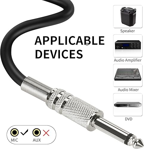 Miniatura 5 de Marengo Micrófono vocal dinámico para altavoz de karaoke, micrófono de mano con cable con interruptor de encendido y apagado y cable desmontable de