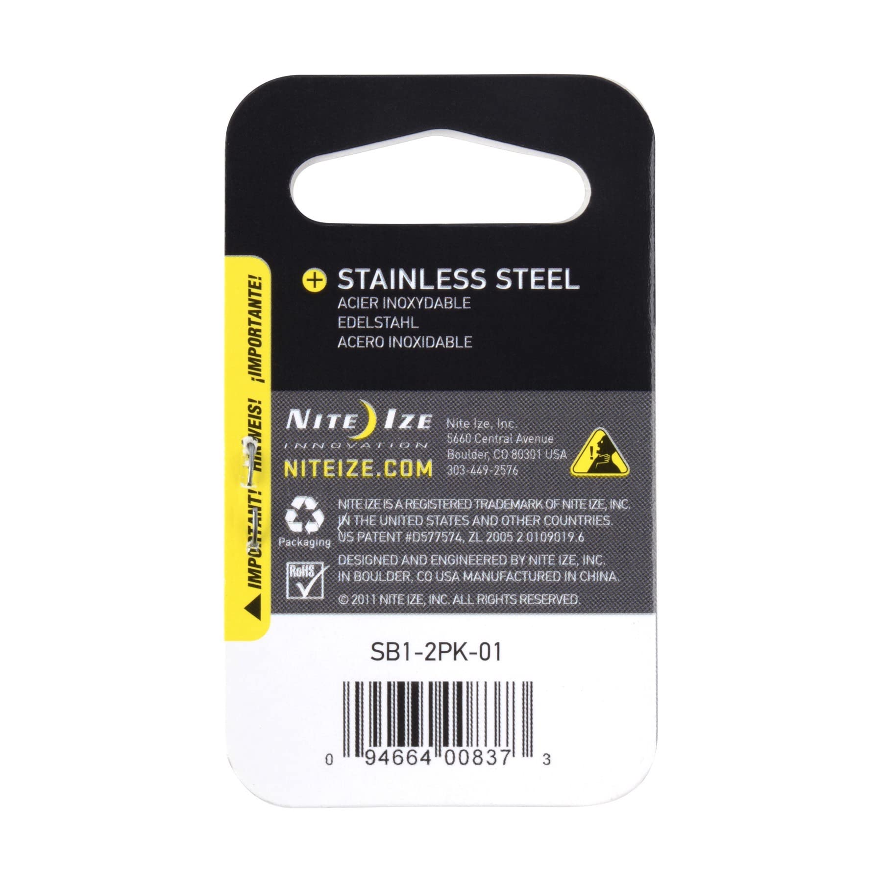 S-BINER #1 2 PACK BLACK