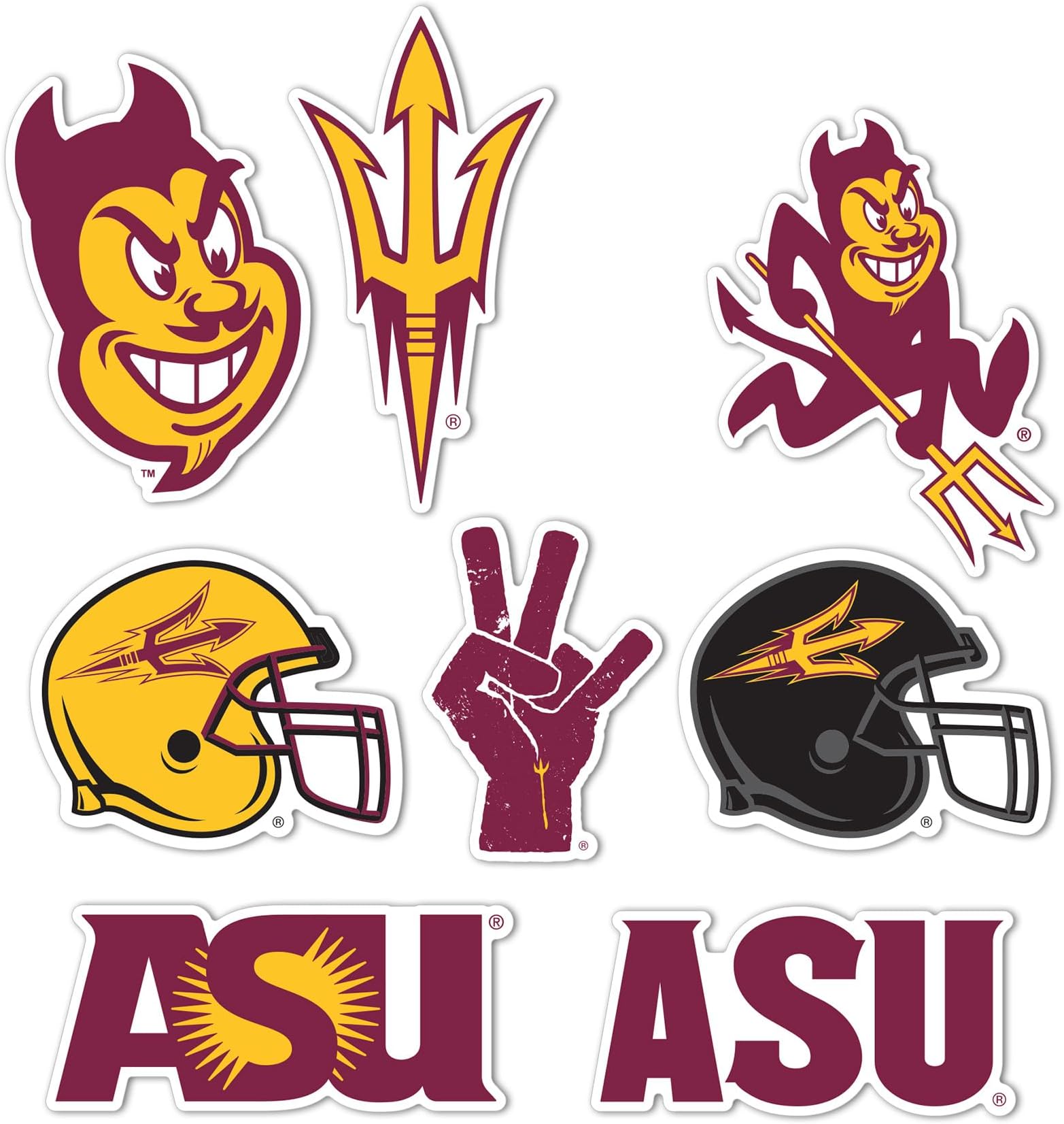 Desert Cactus Arizona State University Sticker ASU Sun Devils Vinyl Decals Laptop Water Bottle Car Scrapbook Sheet T2 (Type 2)