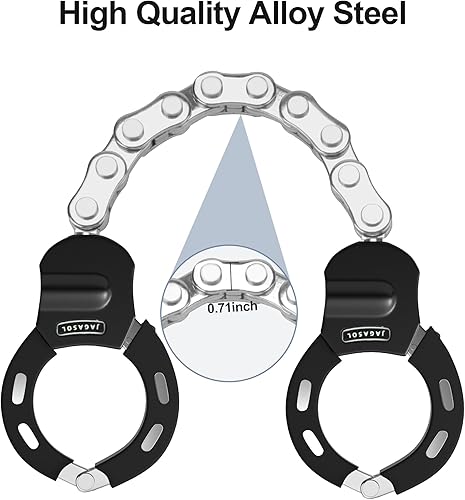 Miniatura 6 de Cerradura de scooter eléctrico, cerradura de cadena antirrobo de alta resistencia con llave, accesorios para bicicleta, bicicleta eléctrica,