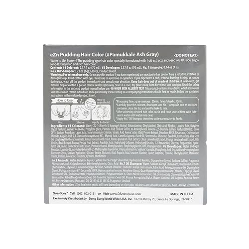 Miniatura 2 de eZn Tinte para el cabello con pudín, sin amoníaco, semipermanente, tinte coreano con queratina, sin olor, suave para pieles sensibles, sin Gris