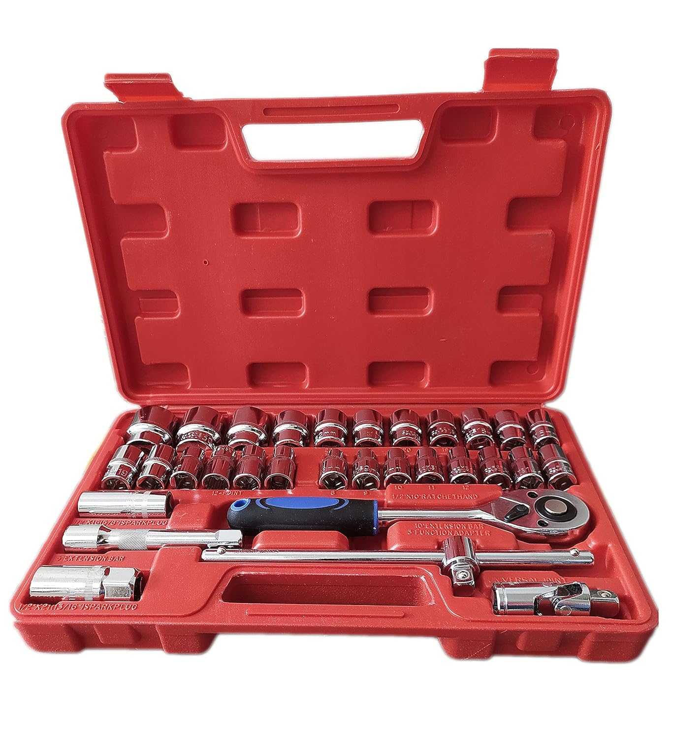 Sponsored Ad - 32Pcs Heavy 1/2" inch Wrench set Socket wrench set Combinational Ratchet Socket Wrench Spannar Tool Goti Set with Carry Box for Automobiles/Bike/Car Repair Tool Kit Socket Set (32pc set)