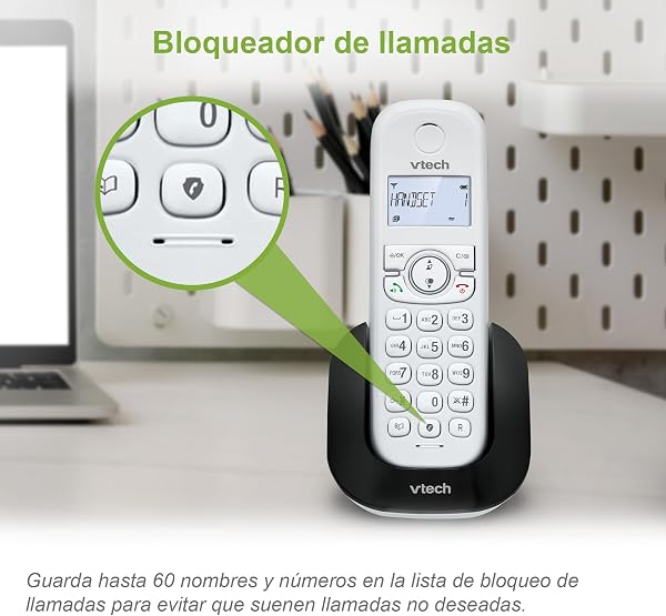 VTech CS1501 Home Duo Téléphone sans Fil DECT Double Charge, téléphone Fixe Extra Solide, Mains Libres, Serrure et Identification de l'appelant, écran rétroéclairé et Clavier - Blanc - 5