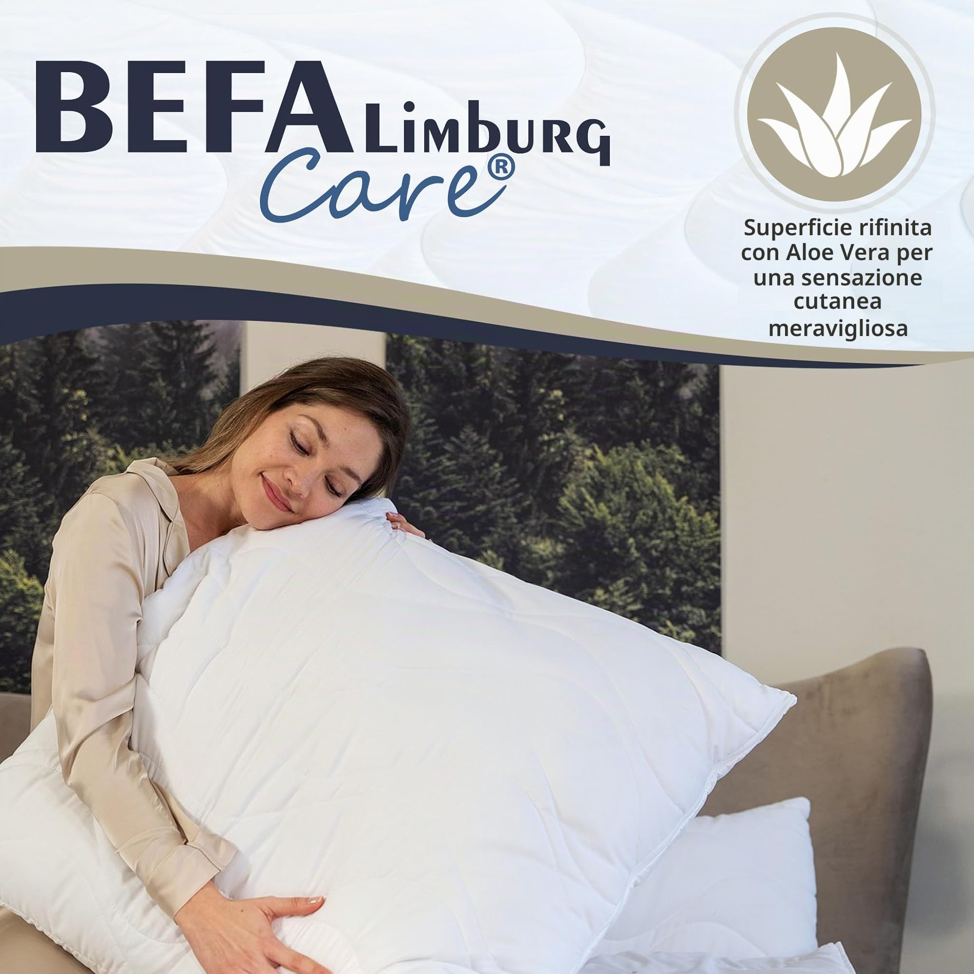 BEFA CARE Prodotto in Germania cuscino 40x80 cm in microfibra con Aloe Vera, certificato ÖKO-TEX 100 Classe 1 (2 pezzi)