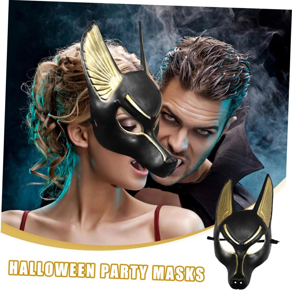2pcs Mask for Halloween Cosplay Lightweight Egyptian Costume Accessory for Masquerade and Themed Parties Comfortable Fit Intricate Craftsmanship