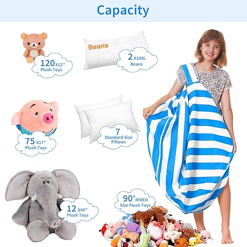 Miniatura 89 de Aubliss Puf de peluche con diseño de puntos rosa claro, mediano (32 pulgadas) rosado (Light Pink Dot),Unicornio de ojos grandes azul,Dinosaurio,Gris