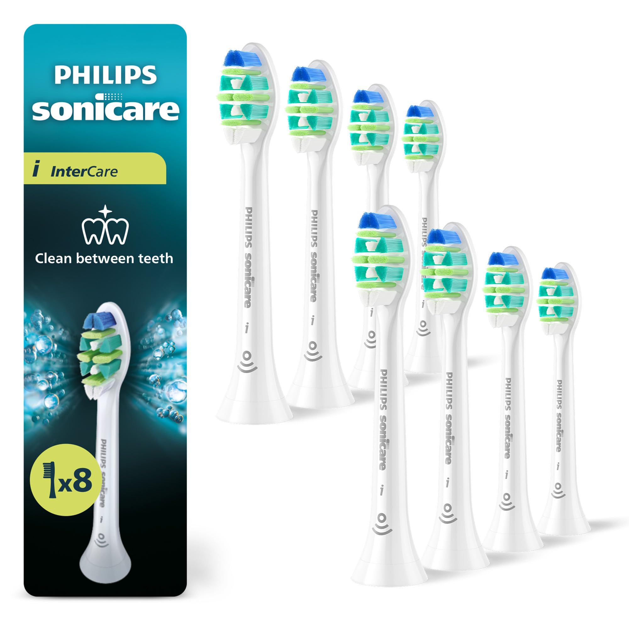 Philips Sonicare InterCare – Original-Ersatzbürstenköpfe für elektrische Zahnbürsten, Weiß, 8er-Pack, HX9008/87