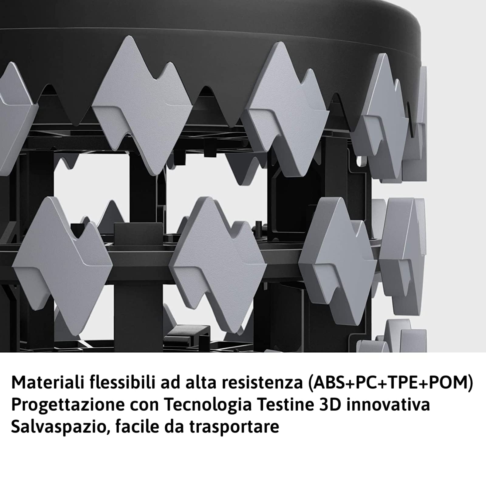 Foam Roller Allungabile - Rullo Massaggio Muscolare Portabile da 30cm a 13cm | Testine 3D Rilascio Miofasciale, Trigger Point, Recupero Dolore Muscolatura, Mobilità e Rigidità | Ebook Gratis