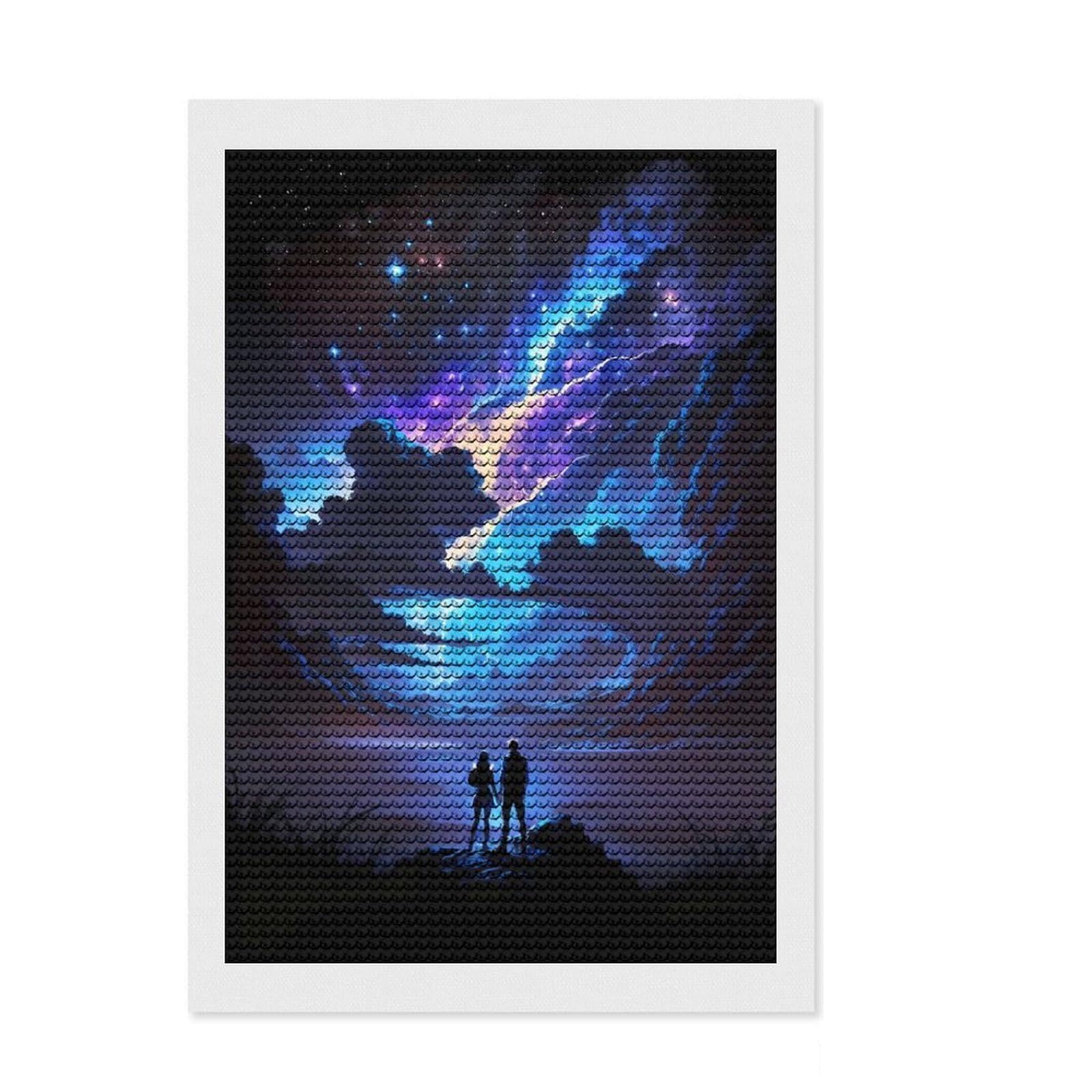 Junmoney Lightning in The Cosmos Diamond Art Canvas 8"x12", Birthday Gift, for Adults, Creative Leisure Activity, Aesthetic Room Decor
