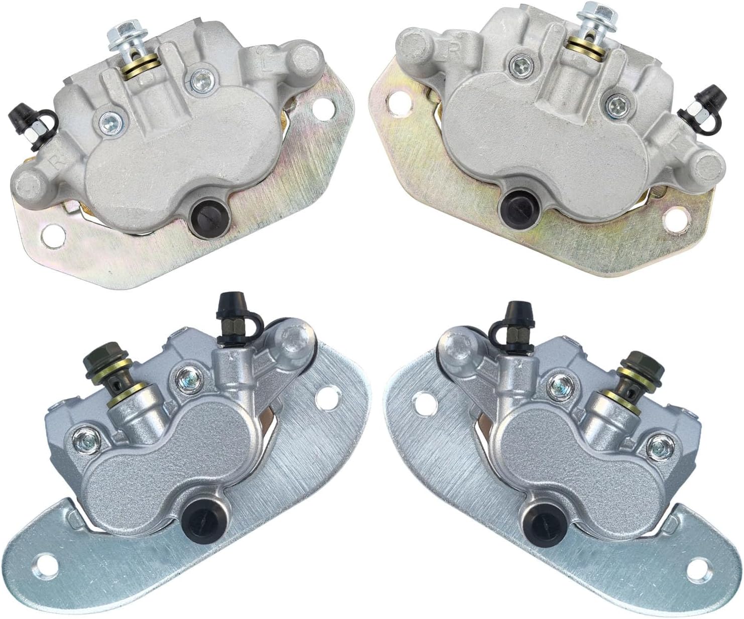 Front Brake Calipers & Rear Brake Calipers Set Compatible with Yamaha Viking 700 2014-2022 Wolverine 700 2016-2018 Wolverine X2 X4 850 2018-2022 OE # 1XD-2580T-00-00 1XD-2580W-00-00