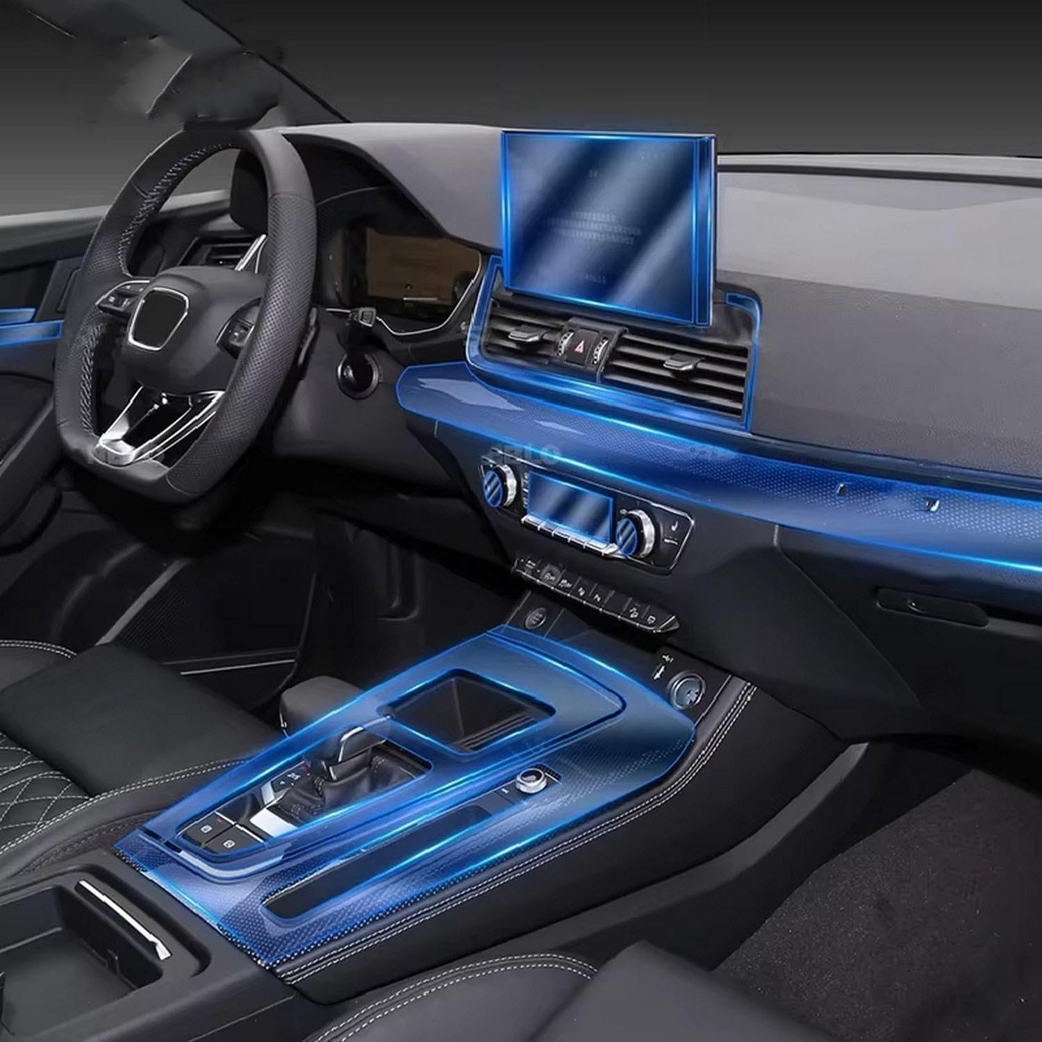 Protection console centrale Audi Q5 Sportback film PPF anti-rayures TPU