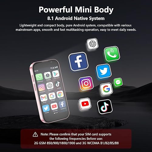 Miniatura 6 de Mini teléfono más pequeño del mundo 3.0" HD pantalla táctil mini teléfono inteligente desbloqueado Android compacto teléfono móvil para niños y