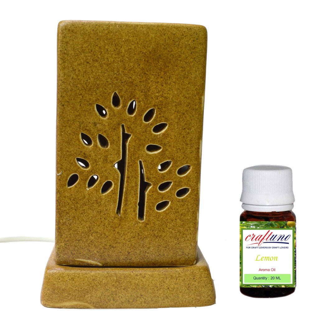 Brûleur d'huile aromatique électrique céramique avec diffuseur huile citron