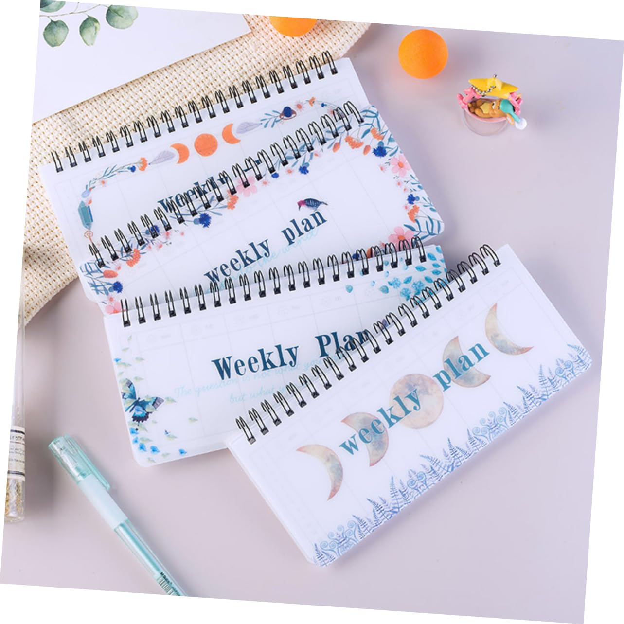 GARVALON 4pezzi Planner Settimanale e Giornaliero Portatile Organizer Accademico Senza Data Con Rilegatura Spirale Per Insegnanti e Studenti Comodo e Elegante Per Pianificazione e Appunti