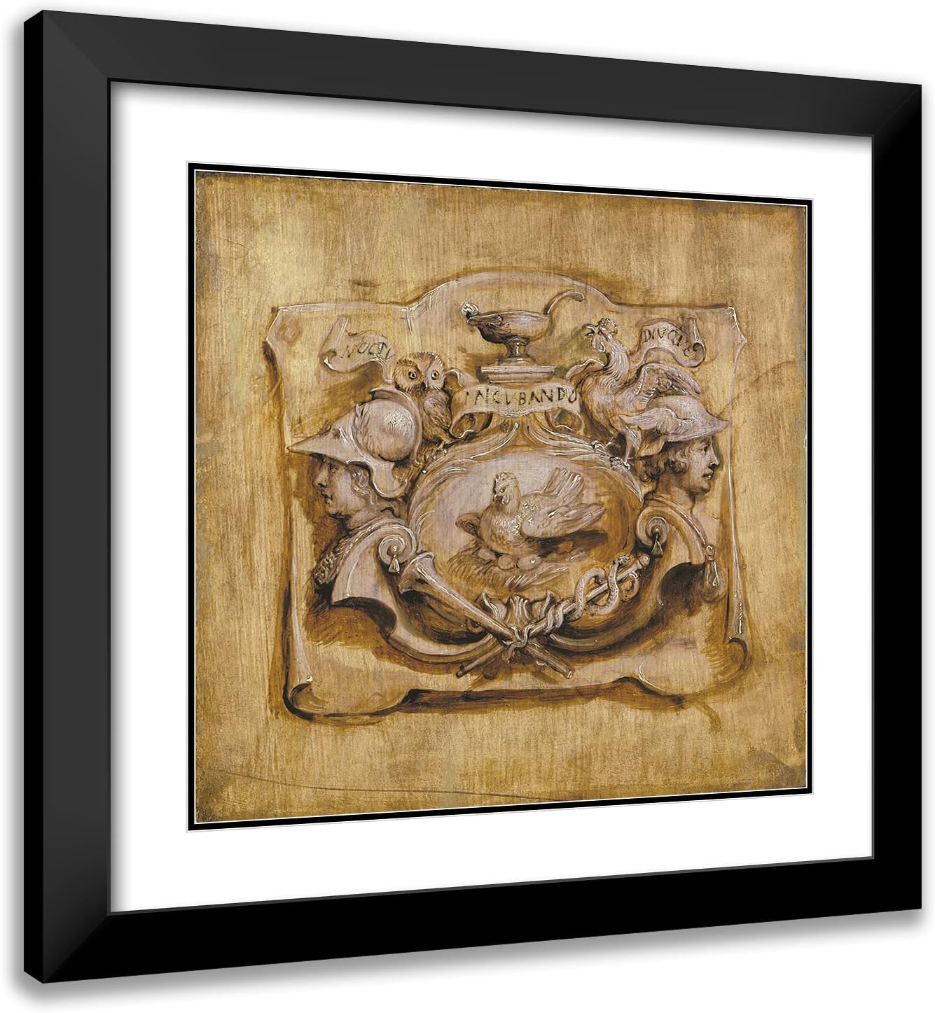 ArtDirect Peter Paul Rubens 21x20 Black Modern Frame and Double Matted Museum Art Print Titled - Printing Brand of Jan Van Meurs (1618-1629)
