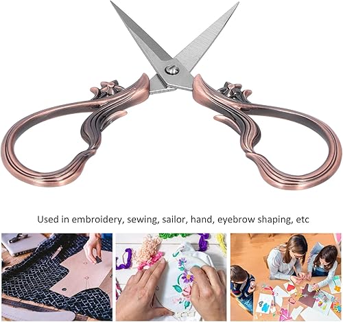 Miniatura 6 de Retro Stainless Steel Scissor for Craft Embroidery and DIY Needle Art Work, Durable Sewing Supplies with Ergonomic Handle, Collectible Antique
