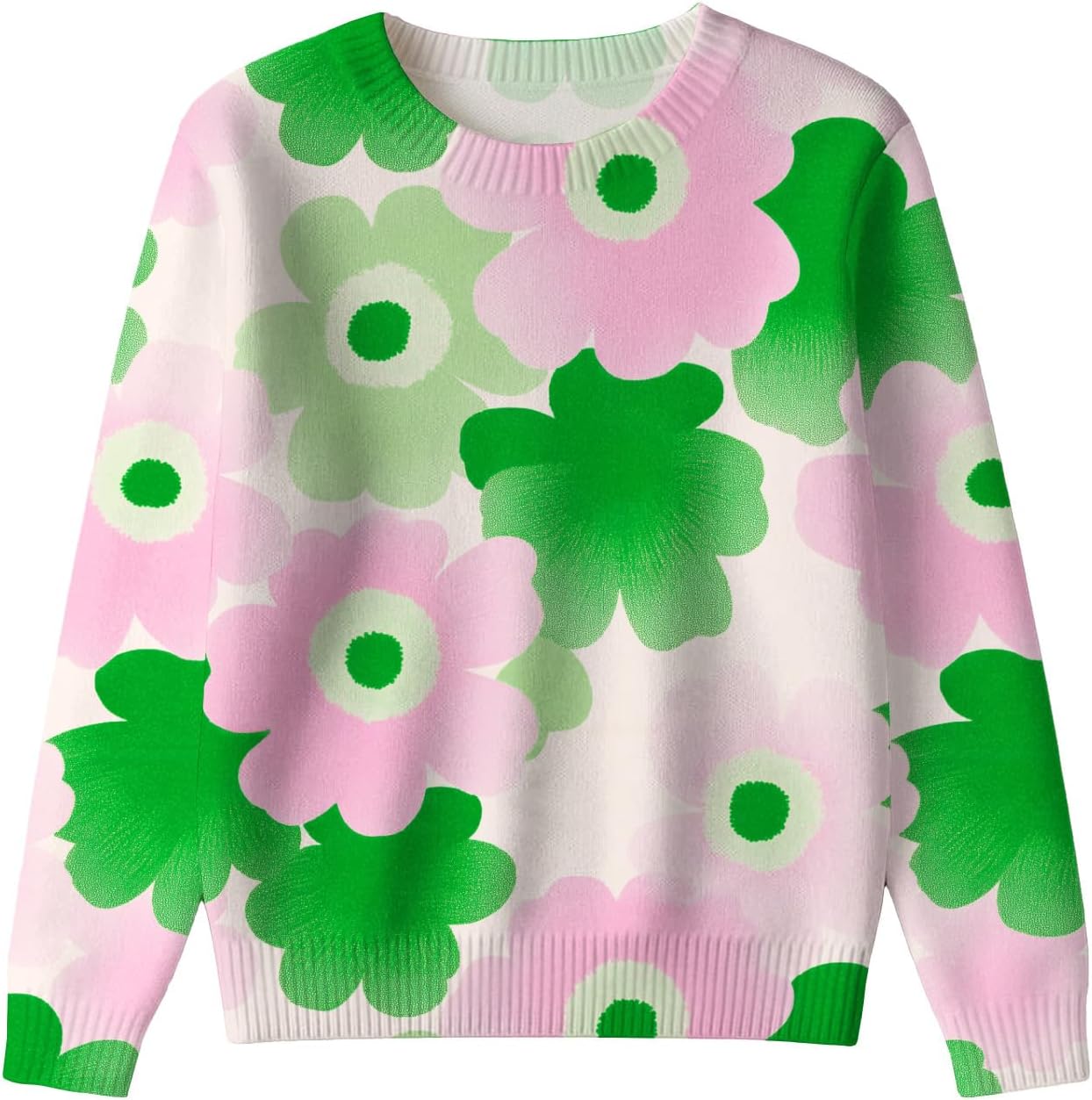 LIZALIG Women Top Pink Long Sleeve Flower Pattern Lightweight Soft Fashion Casual Floral Print for Fall Outfits - Image 4