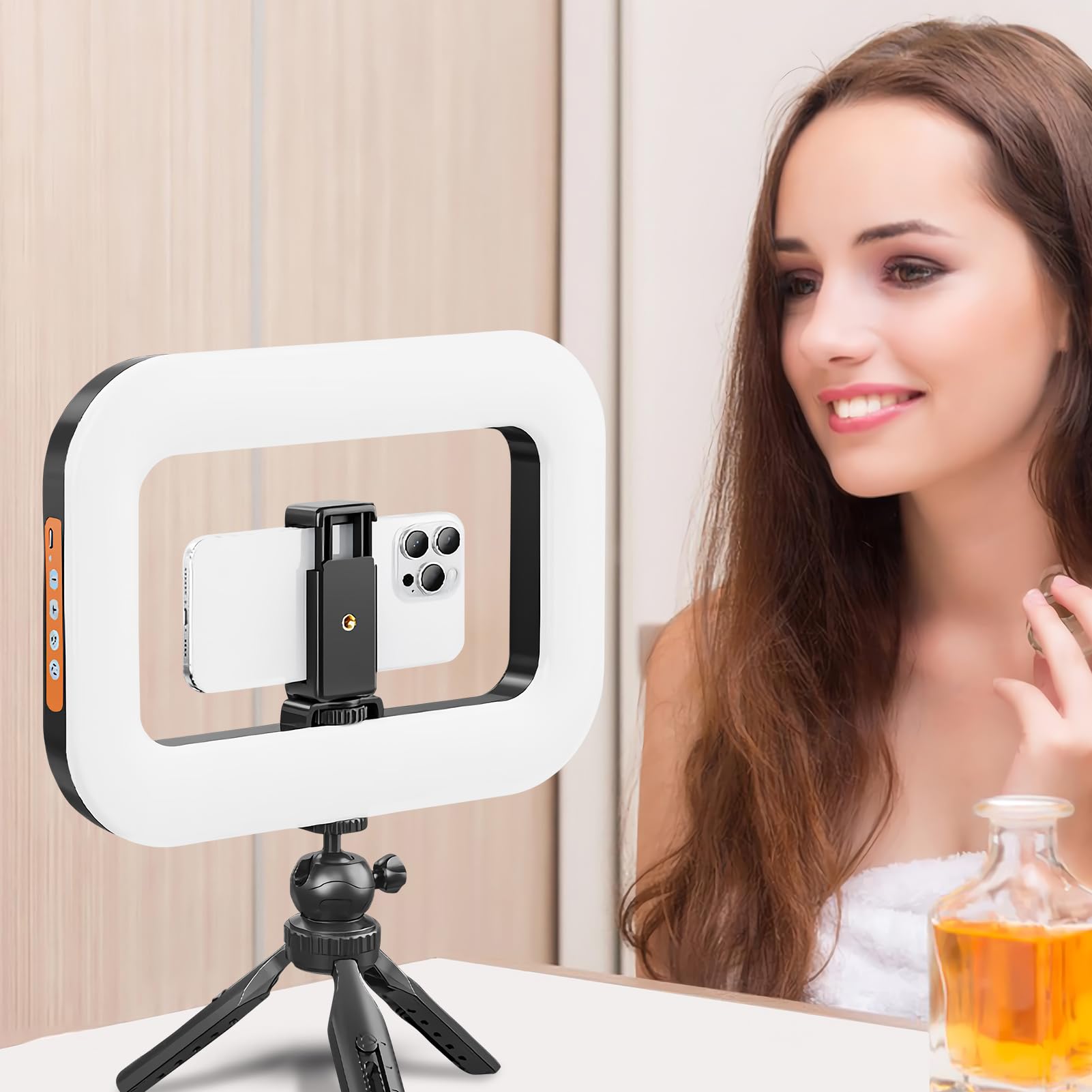 Selfie Stick Treppiede Con Luce Supporto Estensibile Leggero per Telefono e | Ring Light Ricaricabile Con Treppiede Da Selfie Per Live Streaming Registrazione Video Fotografia Trucco