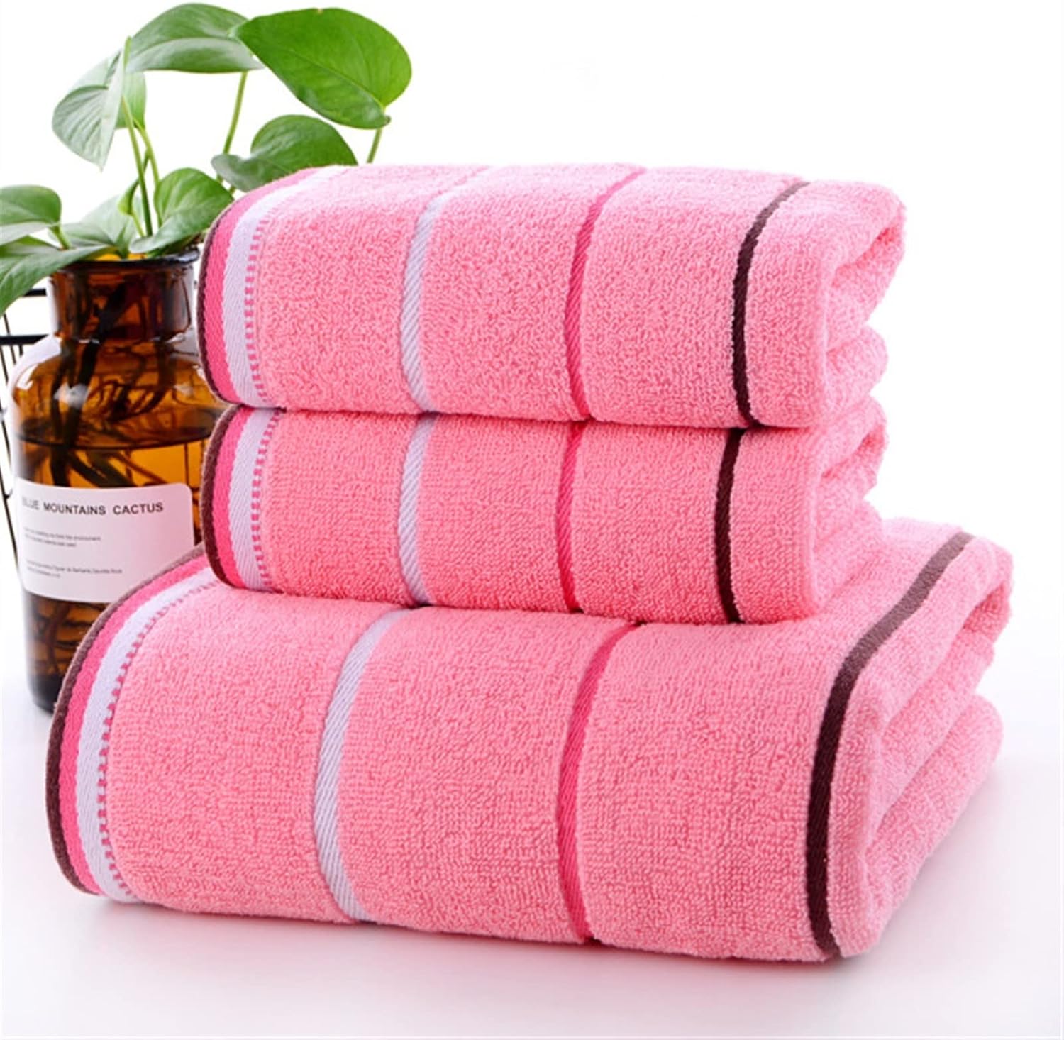 Cotton Three-Segment Stripe Towel Bath Set Gift Absorbent