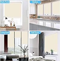 Vista 4 de Persianas enrollables opacas sin cordones para ventanas, persianas enrollables de seguridad con resorte, oscurecimiento de la habitación sin
