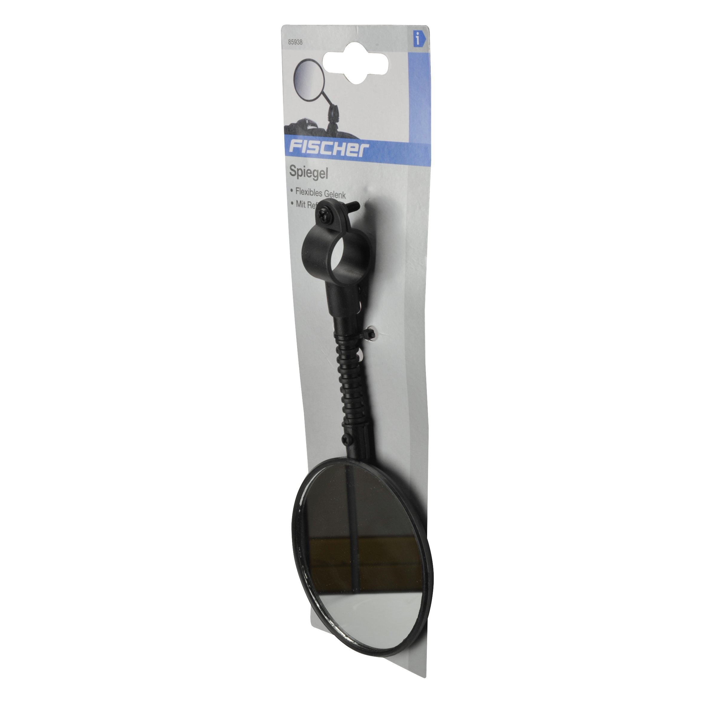 FISCHER Lustro z wbudowanym reflektorem, czarne