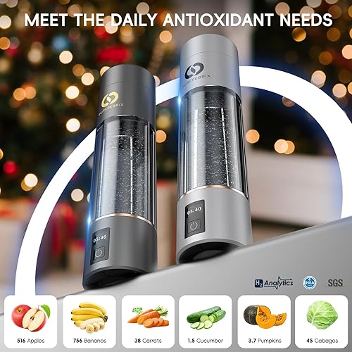 Miniatura 8 de Generador de botellas de agua de hidrógeno, hasta 6400 PPM y retención de hidrógeno de 12 horas, tecnología SPEPEM certificada por IHSA, portátil,