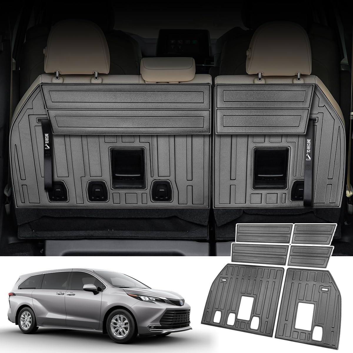 Shvgen Backrest Mats Compatible for Toyota Sienna 2021 2022 2023 2024 ...