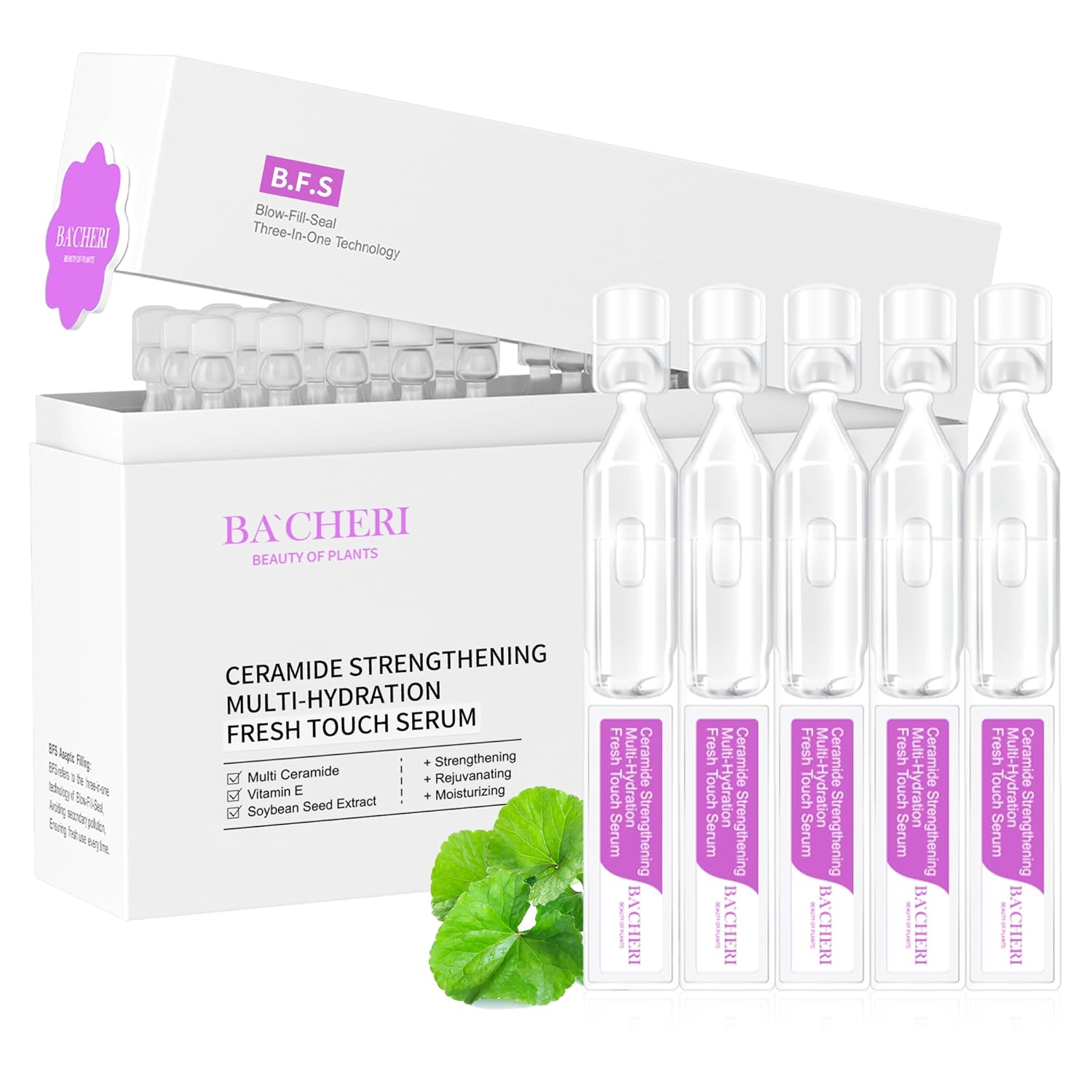 Ceramide Serum for Dry Sensitive Skin – Ceramide Complex with Hyaluronic Acid, Hydrates & Repairs Skin Barrier, Soothes Redness & Irritation, 1.8ml x 30 Ampoules