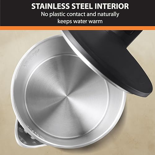 Miniatura 5 de KRUPS 1.5L Electric Kettle Stainless Steel Cool Touch Interior, Fast Boiling, One Cup in 80 Seconds, Double Wall, Auto Off, Keep Warm, Hot Water