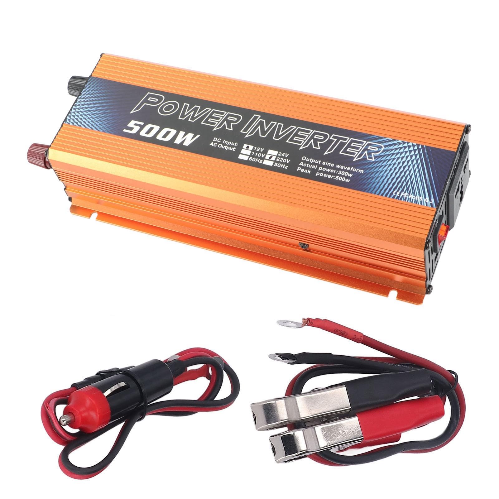 Przetwornica Napięcia Sinusoidalnego 500W w Samochodzie DC 12V na AC 110V z Portem USB i Wentylatorem Chłodzącym do Laptopów na Kempingu i do Użytku Awaryjnego (220V)