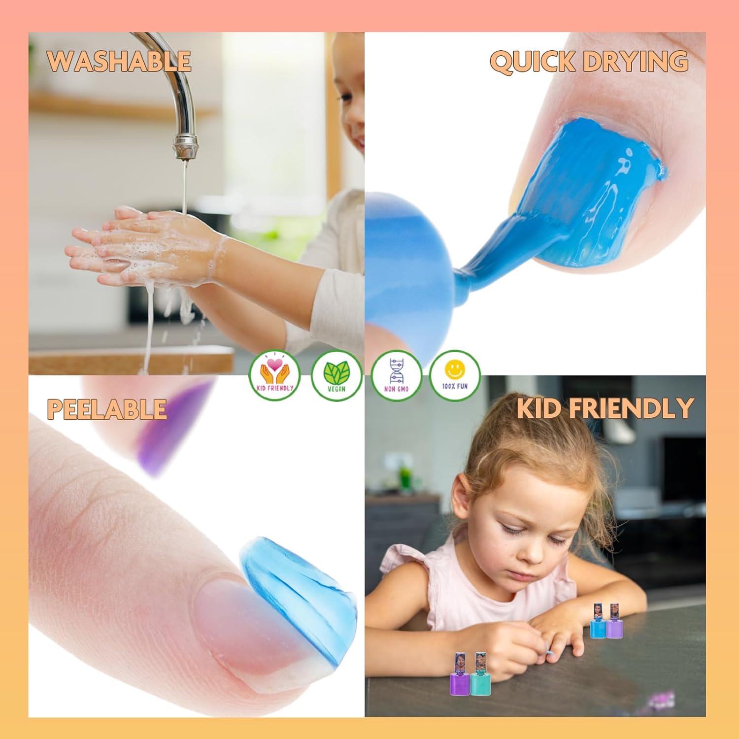 Townley Girl Moana 2 Non-Toxic Water-Based Peel Off Nail Polish Set with Glittery Shimmery and Opaque Colors for Girls Kids Ages 3+ Perfect for Parties Sleepovers and Makeovers 8 Pcs image 3 of 8 B0DFCMHD69