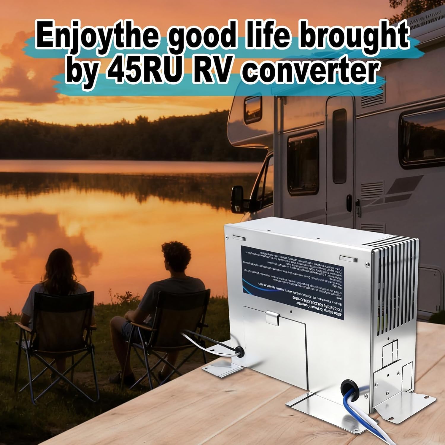 45 Amp RV Power Converter, 3-Stage Charger 45RU Direct Replacement for Parallax 6345RU Magnetek 7345, 110V AC to 12V DC Deck Mount for 500/5300/7300/8300 RV Camper Trailer, 6-Protection Quiet Fan