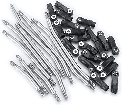 Miniatura 3 de AXSPEED Juego de eslabones de acero inoxidable de 12.756 in distancia entre ejes de suspensión para 110 TRX-4 TRX-6 RC Crawler Car