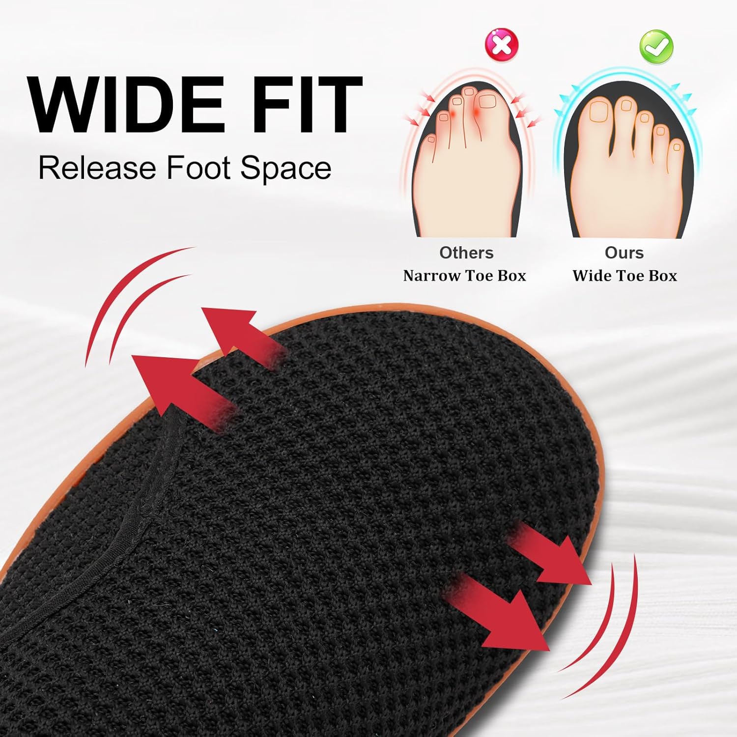 Mens Walking Shoes Wide Diabetic Orthopedic Recovery Shoes Comfortable Lightweight Barefoot Zero Drop Sneakers Adjustable Indoor Outdoor Shoes - Image 2