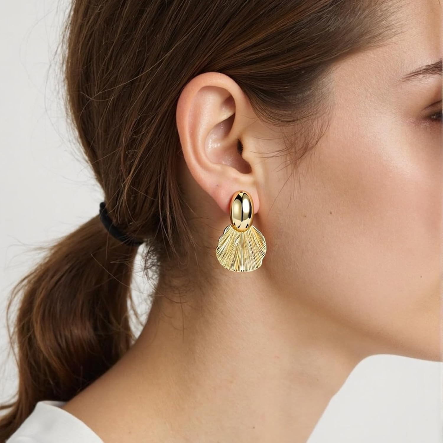 6 Pairs Gold Earrings for Women, 14 K Gold Plated Knot Earrings for Women Hypoallergenic Thick Lightweight Earring Set Jewelry for Gifts.