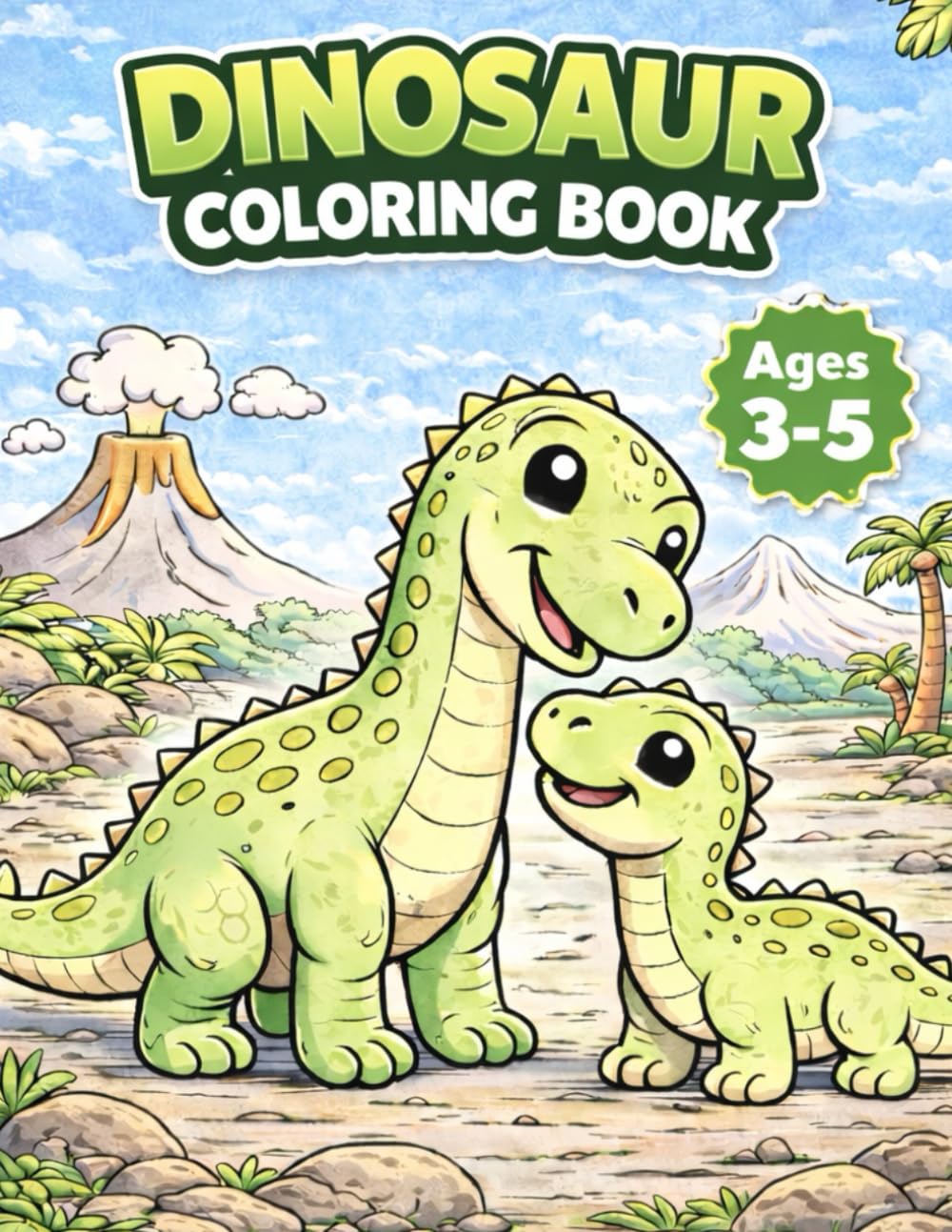 Dinosaur Coloring Book: Simple and Cute Dinosaurs for Kids Ages 3–5 – Easy Coloring Pages with Bold Lines