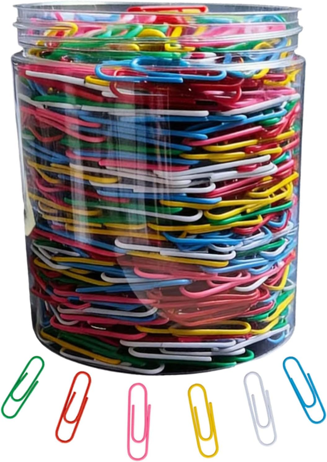 800 PCS Colored Paper Clips, Medium 33 mm/1.3Inch Assorted Paperclips Vinyl Coated Clips for Office School Personal (1.3Inch)