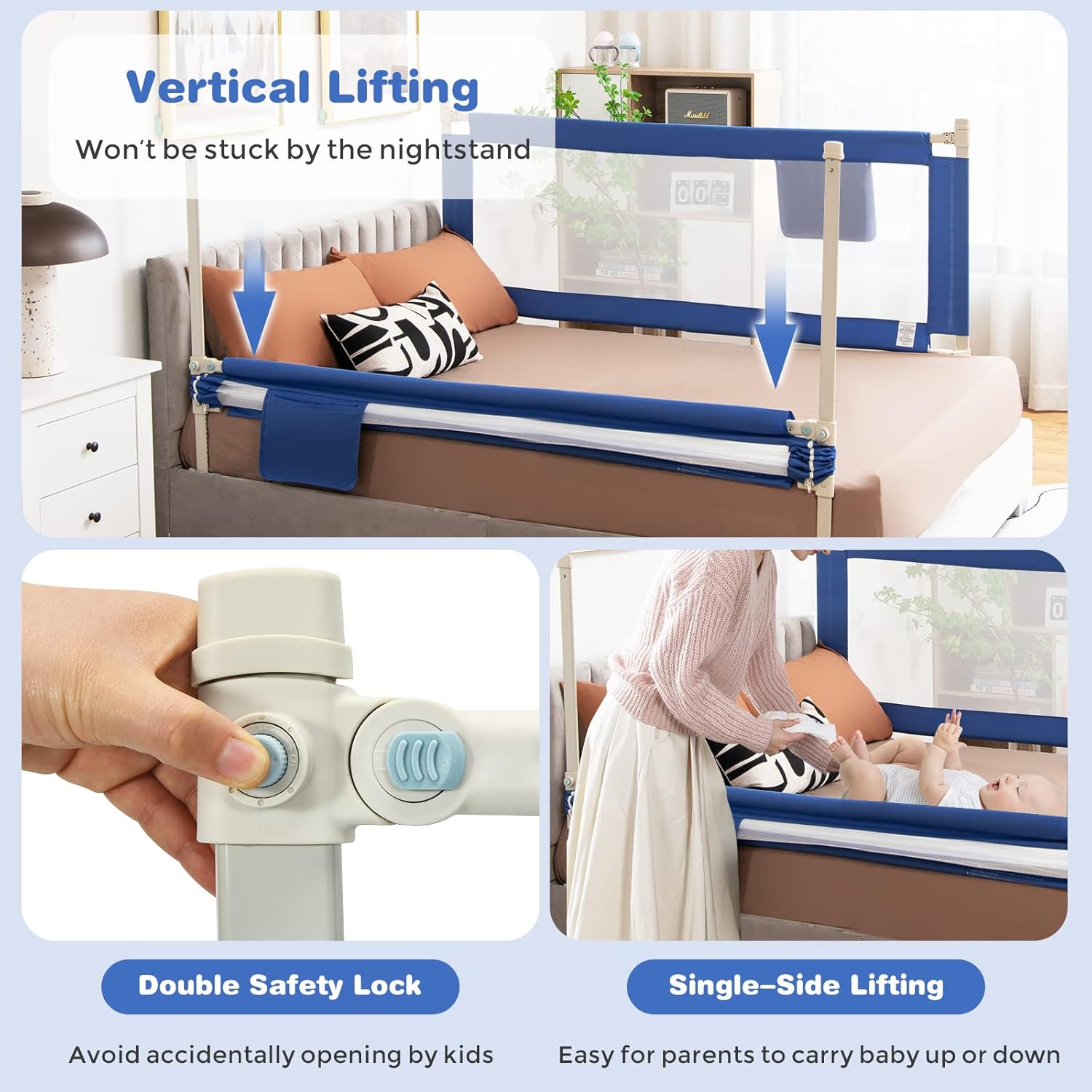 Buy HONEY JOY Bed Rail for Toddlers, 57in Extra Long, Portable Safety