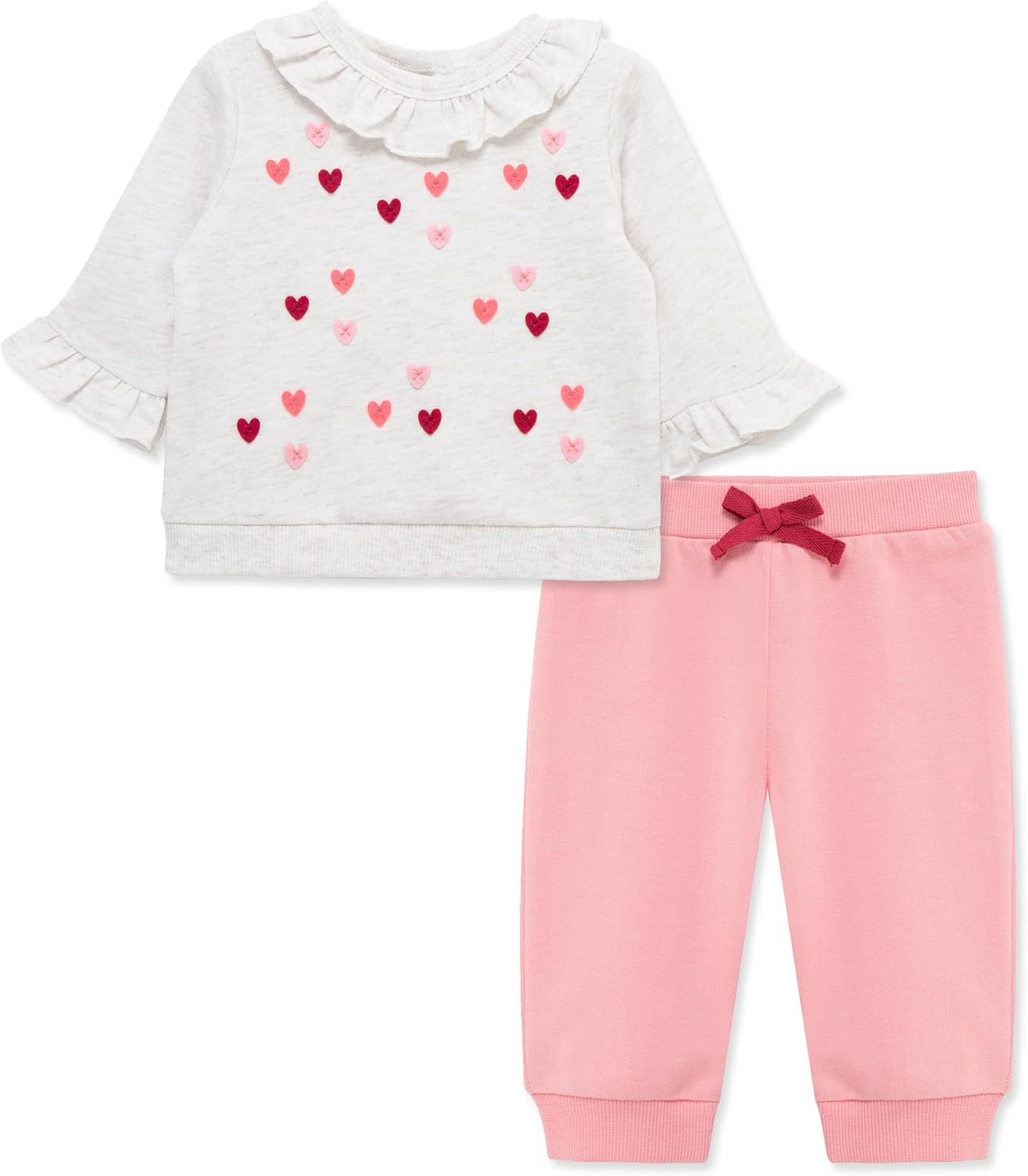 Little Me Clothes for Baby Girls' 100% Cotton Active Set, Pull on Pants and Sweater, 3 Months to 12 Months