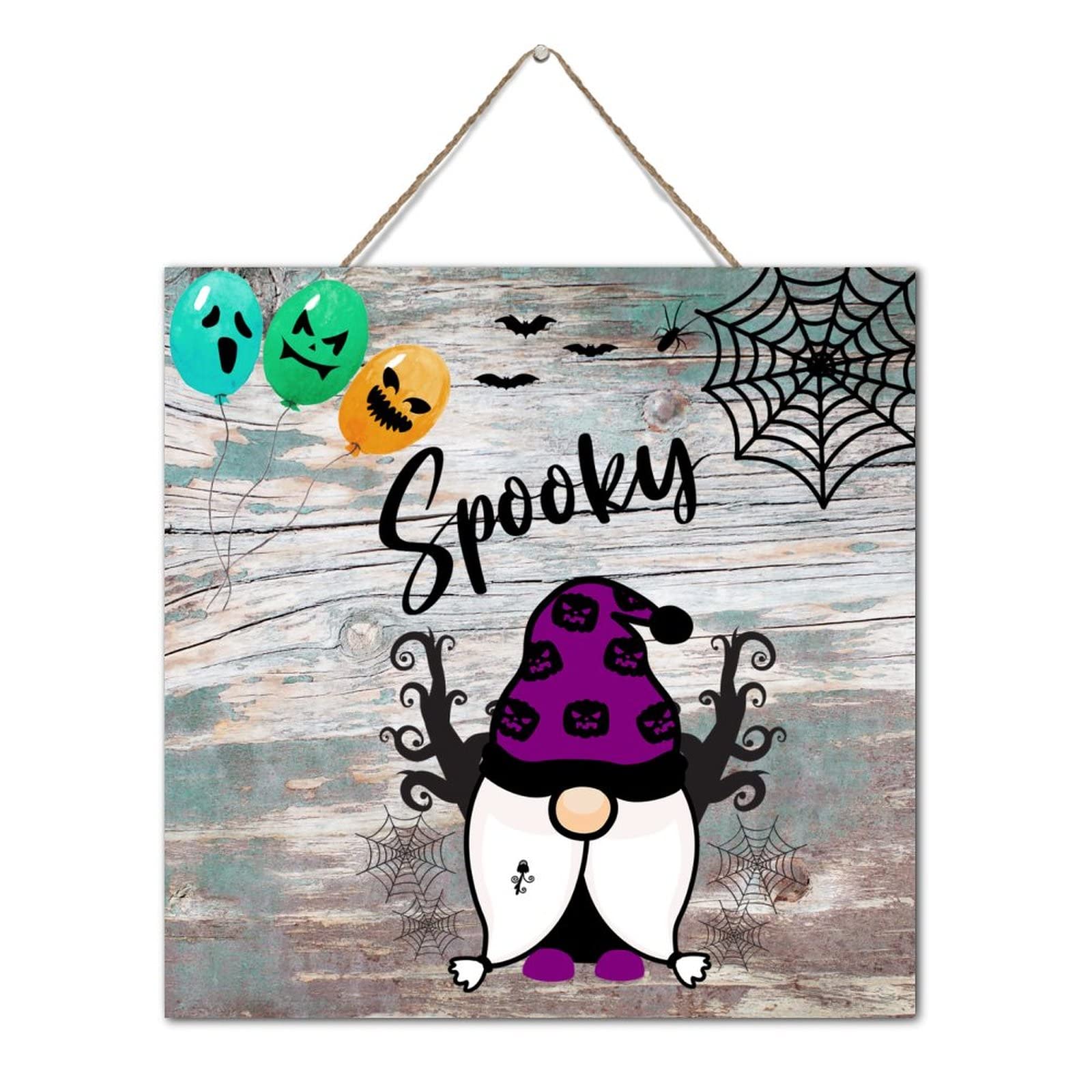 Décoration murale effrayante pour Halloween en bois réutilisable sans fin