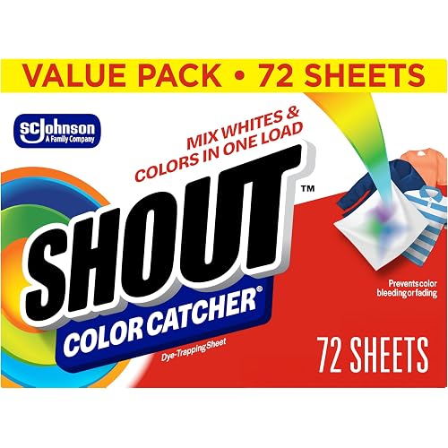 Shout Color Catcher Sheets for Laundry, Maintains Clothes Original Colors, 72 Count