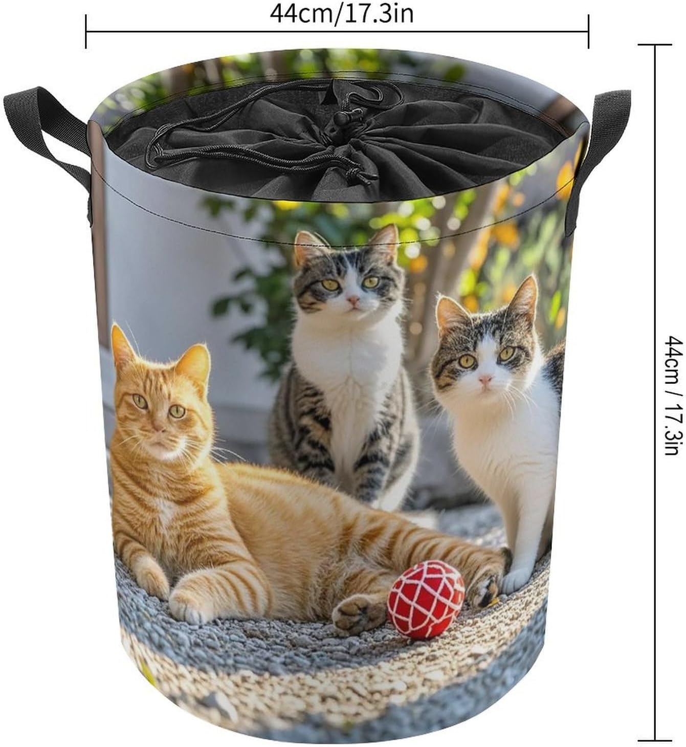 Cats Laundry Bag Large Collapsible Laundry Baskets Freestanding Waterproof Clothes Hamper with Handles & Drawstring for Laundry Room Bedroom Bathroom