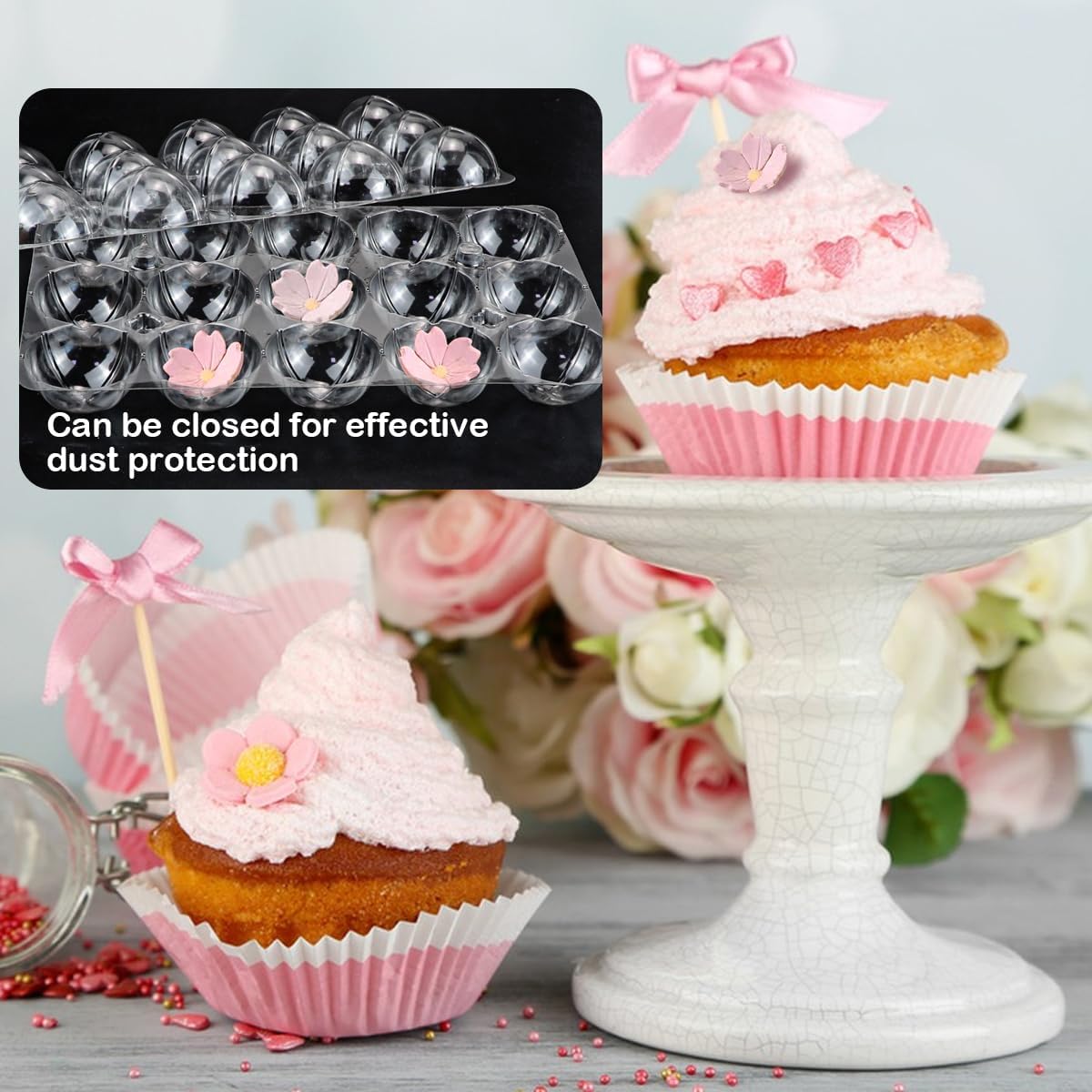 4 Sets Sugar Flower Drying Molds,Plastic Fondant Shaping Trays