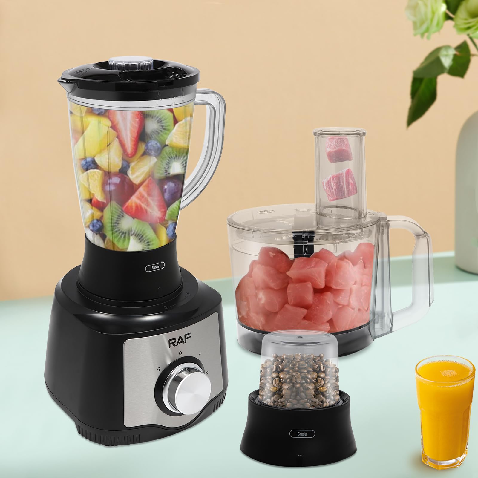 Mixeur Électrique Portable KitchenApp 300W – 2 Bouteilles 600 Ml Sans BPA, 6 Lames Inox, Smoothies & Milkshakes Parfaits (Noir)