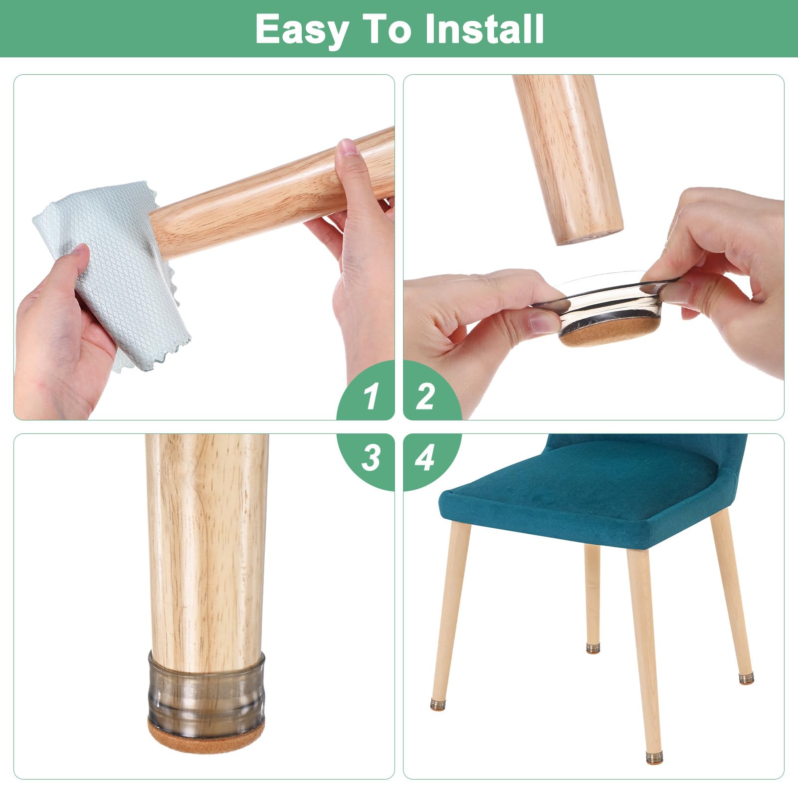 M METERXITY 16-Pack Chair Leg Floor Protectors - Image 4